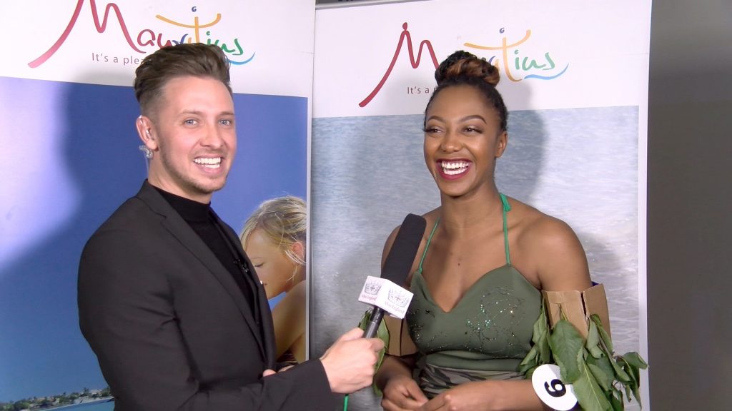 Miss-England-Screenshot Host of Miss England Jordan Willliams with one of the finalists