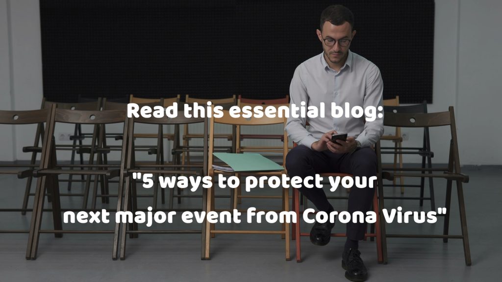 Graphic saying "5 ways to protect your major event from Corona Virus"