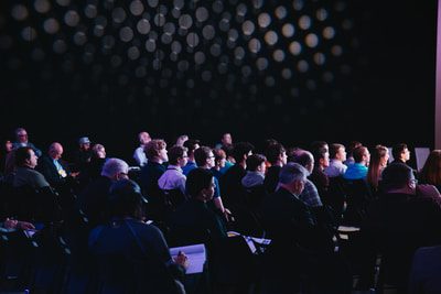 Photo of a conference hall