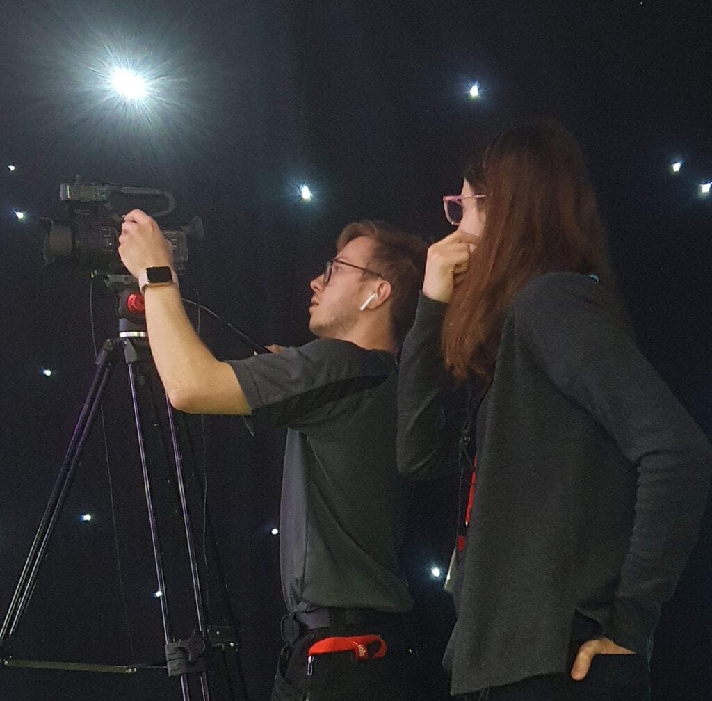 Photo of Truman and Kata filming Miss England's Grand Final