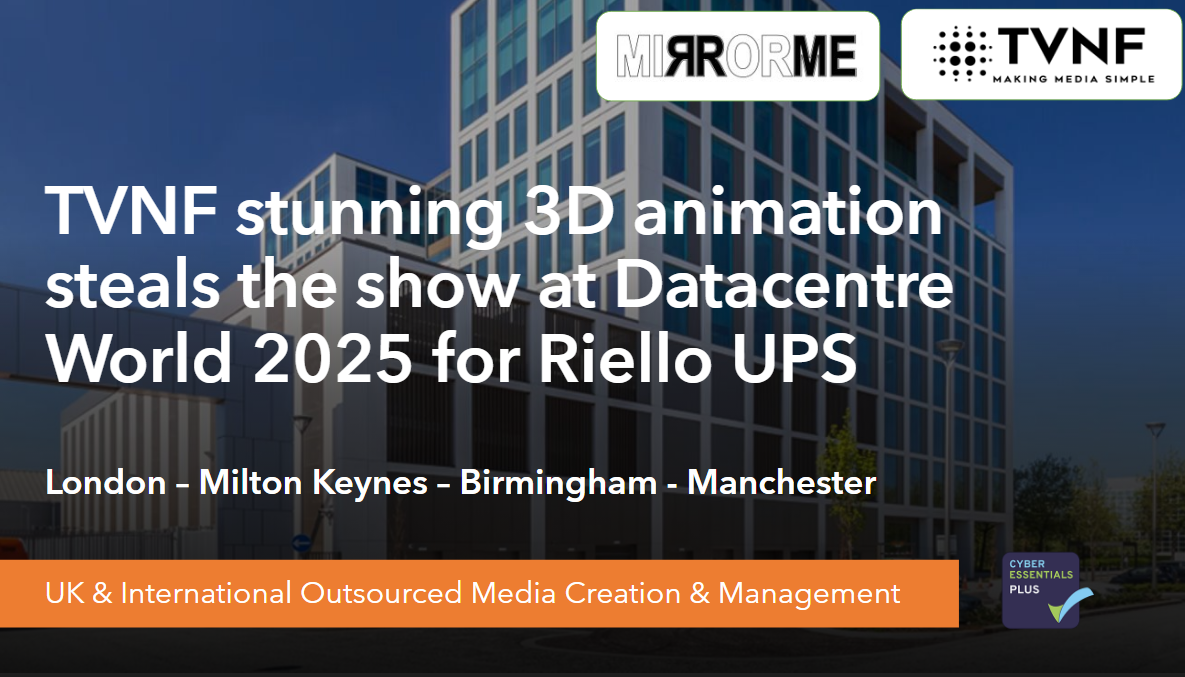 TVNF stunning 3D animation steals the show at Datacentre World 2025 for Riello UPS